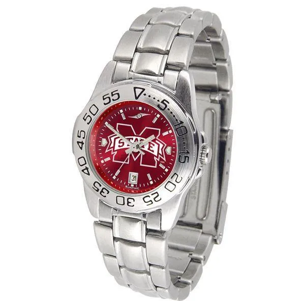 Mississippi State Bulldogs Ladies AnoChrome Steel Band Sports Watch