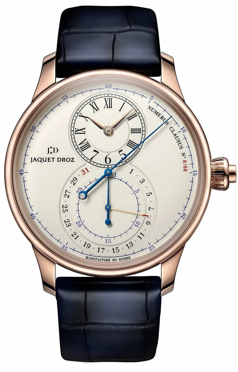 Jaquet Droz Grande Seconde Chronograph Ivory Enamel Multi-level ivory Grand Feu enamel dial. 18-karat red gold case