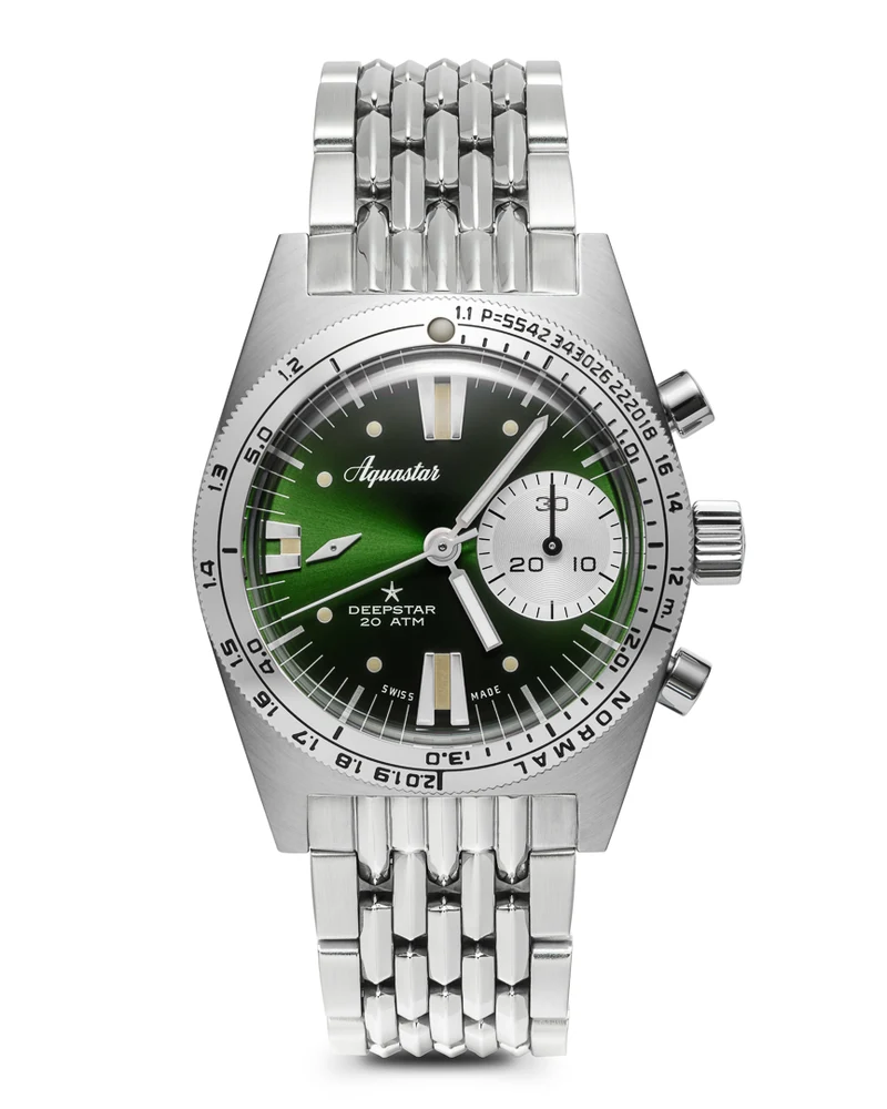 AQUASTAR DEEPSTAR 39MM CHRONOGRAPH GREENWICH
