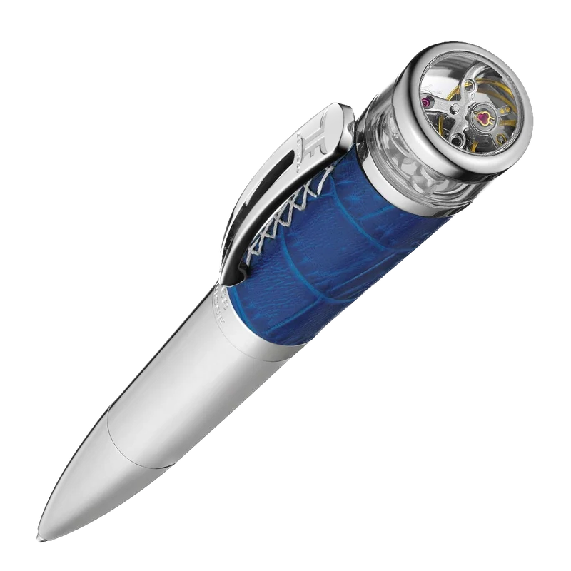 TOURBILLON OPENSIDE PEN BLUE LEATHER