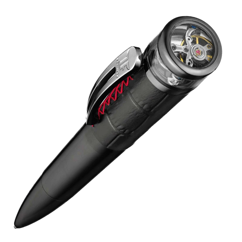 TOURBILLON OPENSIDE PENS BLACK LEATHER