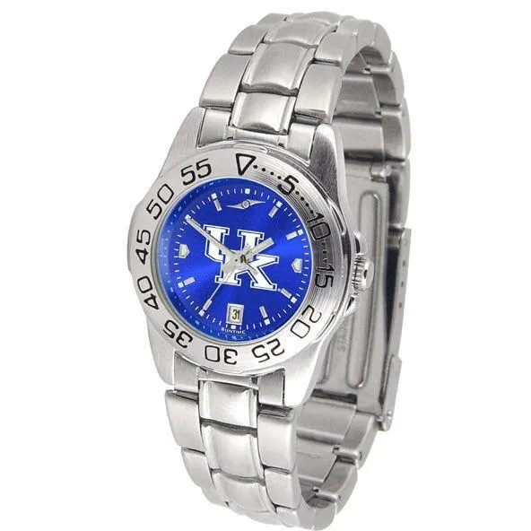 Kentucky Wildcats Ladies AnoChrome Steel Band Sports Watch