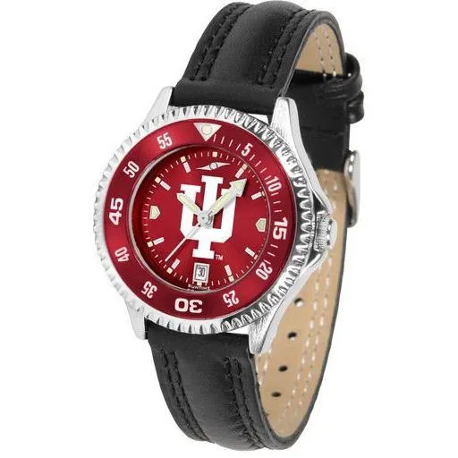 Indiana Hoosiers Ladies Competitor Ano Poly/Leather Band Watch w/ Colored Bezel