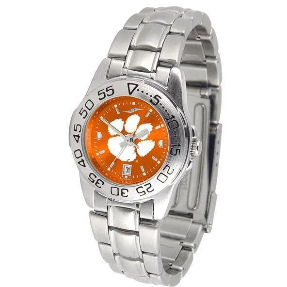 Clemson Tigers Ladies AnoChrome Steel Band Sports Watch
