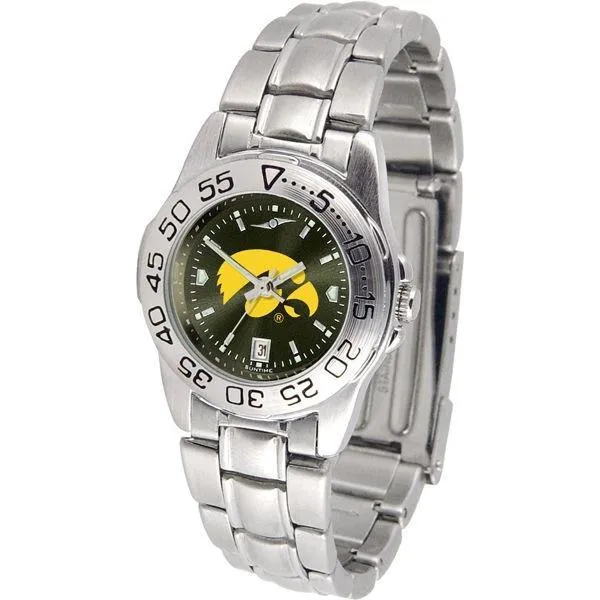 Iowa Hawkeyes Ladies AnoChrome Steel Band Sports Watch