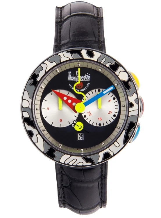 Alain Silberstein Rondo Krono Laque Cloisonne Limited Stainless Steel Watch, Preowned-Alain Silberstein Rondo