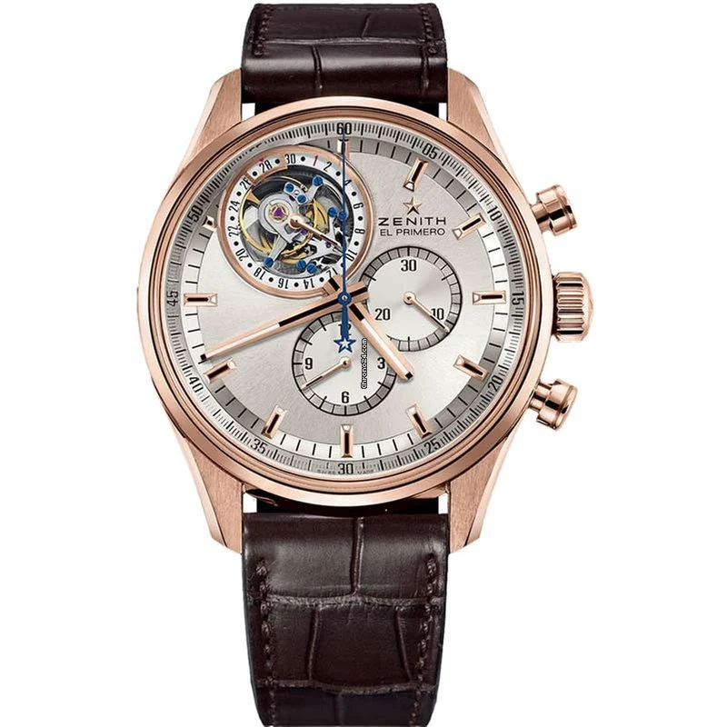 Zenith El Primero Tourbillon Chronograph 18k Rose Gold Men’s Watch, preowned.18.2050.4035-01.C713