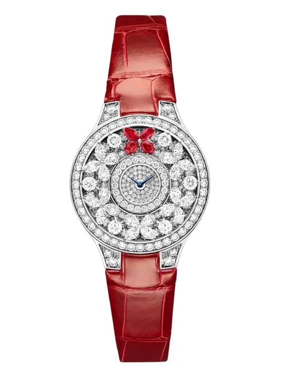 Graff Classic Butterfly White Gold, Rubies & Diamonds Ladies Watch, butterfly-cl-wg-drd