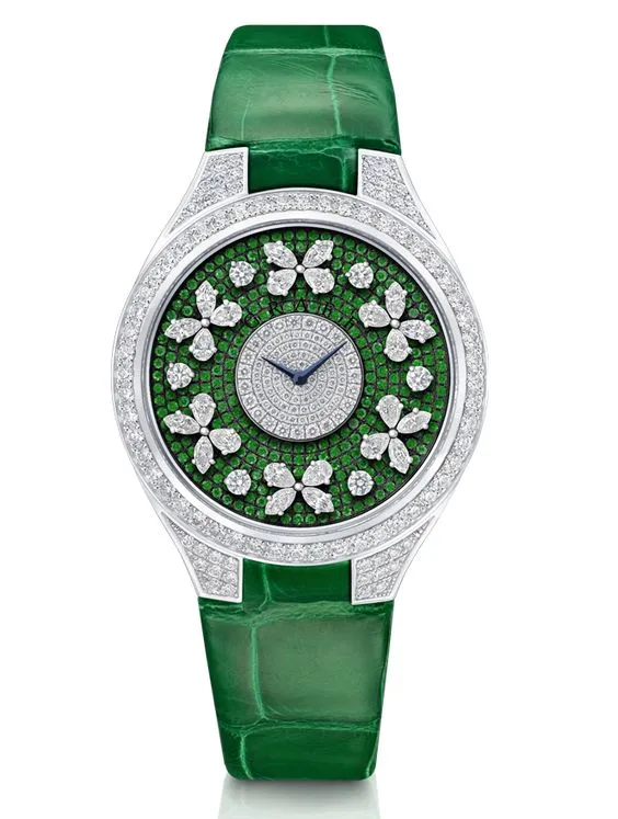 Graff Disco Butterfly White Gold, Emeralds & Diamonds Ladies Watch, butterfly-dis-wg-de
