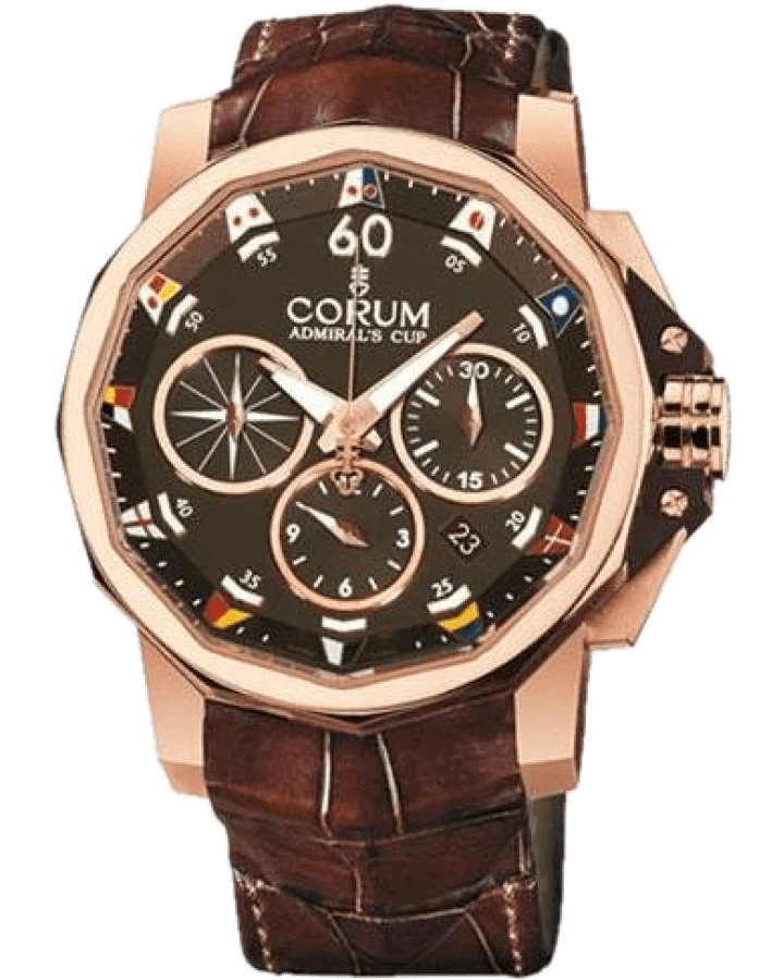 Corum Admirals Cup Chronograph 18K Rose Gold Men’s Watch, Preowned-44 753.692.55/0002 AG12