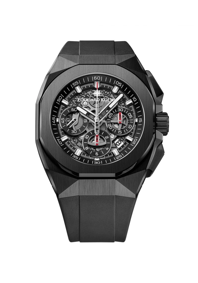 Edouard Koehn Tempus I Squadron Tri-Compax Chronograph 43mm Mens Watch, EKCHR04SR