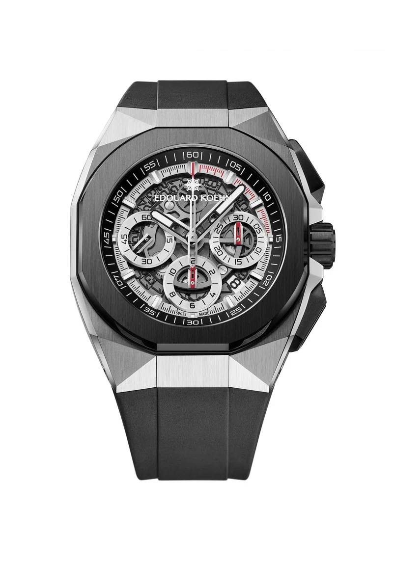 Edouard Koehn Tempus I Squadron Tri-Compax Chronograph 43mm Mens Watch, EKCHR03SR