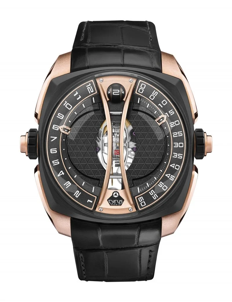 Cyrus Klepcys Vertical Tourbillon 18K Rose Gold & Black DLC Titanium Men’s Watch, 539.505.GD.A