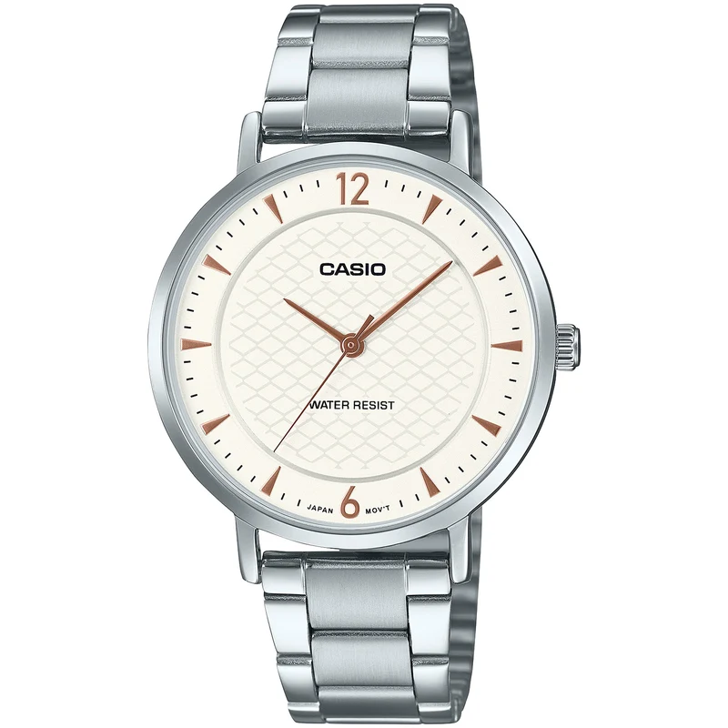 Montre Casio Femme LTP-VT04D-7A Quartz Analogique Argent Blanc