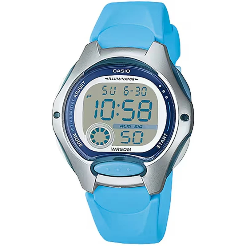 Montre Casio Femme LW-200-2B Quartz Digitale Argent Bleu