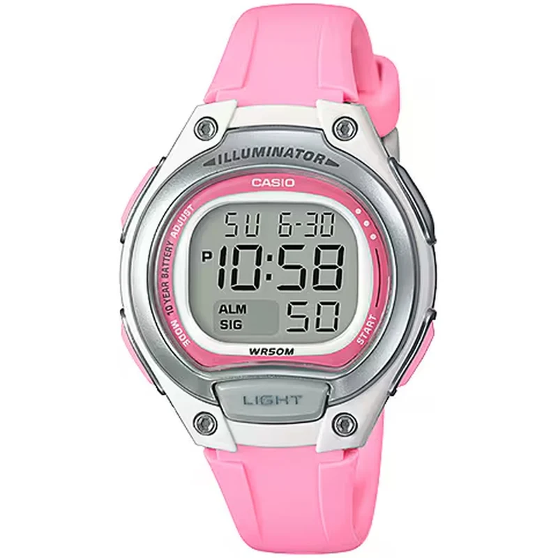 Montre Casio Femme LW-203-4A Quartz Digitale Argent Rose