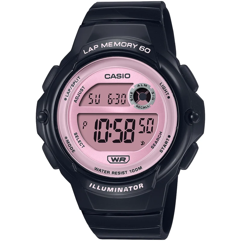 Montre Casio Femme LWS-1200H-1A2 Quartz Digitale Noir Rose