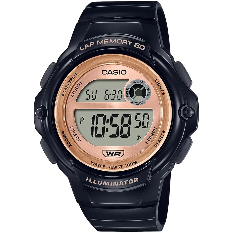 Montre Casio Femme LWS-1200H-1A Quartz Digitale Noir Rose