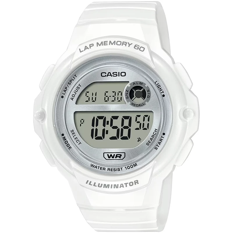 Montre Casio Femme LWS-1200H-7A1 Quartz Digitale Blanc Gris
