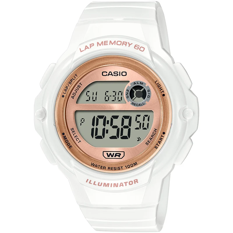 Montre Casio Femme LWS-1200H-7A2 Quartz Digitale Blanc Rose