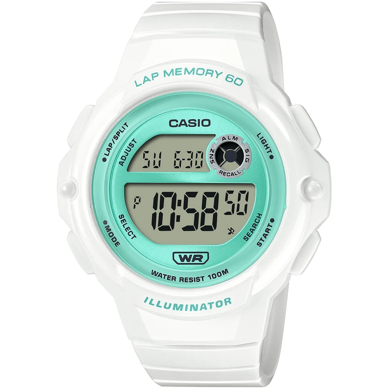 Montre Casio Femme LWS-1200H-7A3 Quartz Digitale Blanc Vert