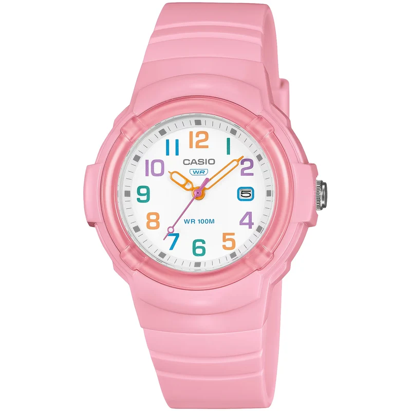 Montre Casio Femme LX-800H-4A Quartz Analogique Rose Blanc