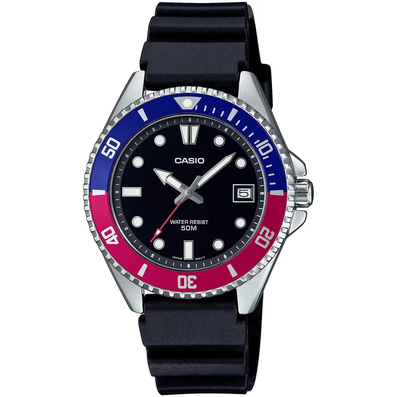 Montre Casio Homme MDV-10-1A2 Quartz Analogique Argent Noir