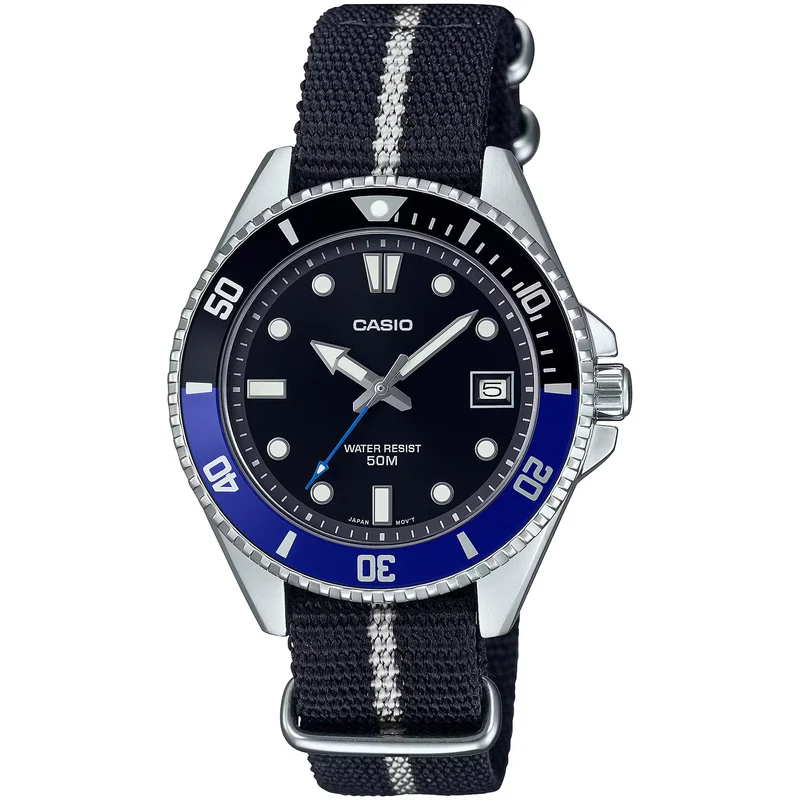 Montre Casio Homme MDV-10C-1A2 Quartz Analogique Argent Noir