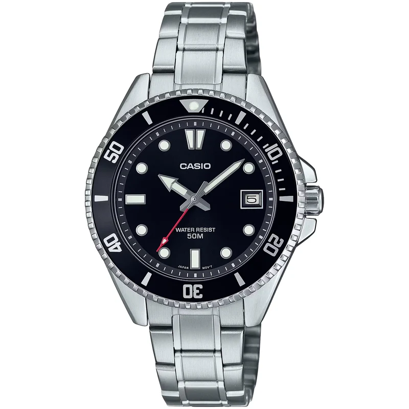 Montre Casio Homme MDV-10D-1A1 Quartz Analogique Argent Noir