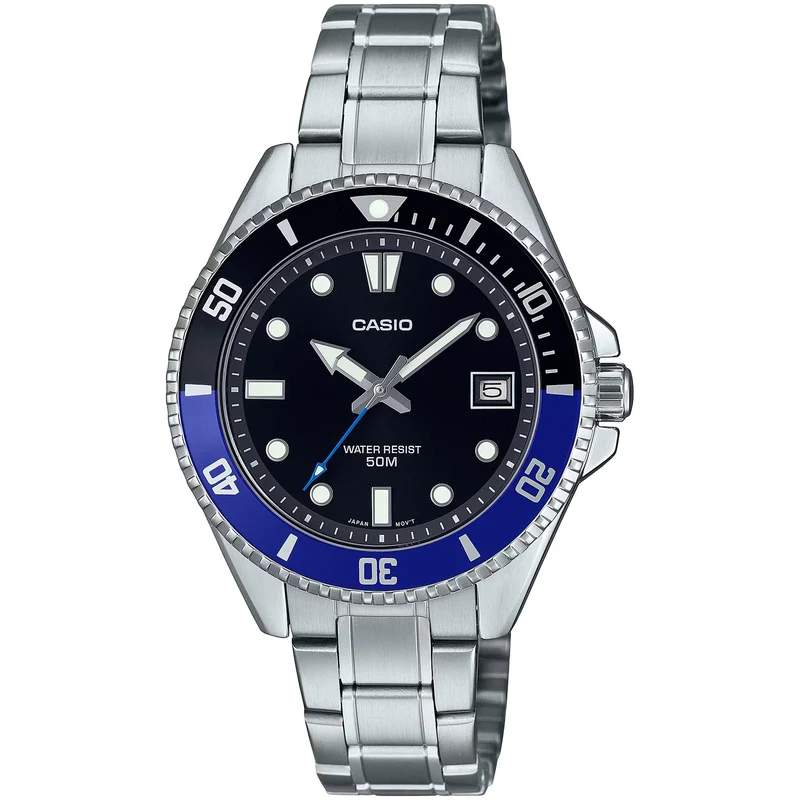 Montre Casio Homme MDV-10D-1A2 Quartz Analogique Argent Noir