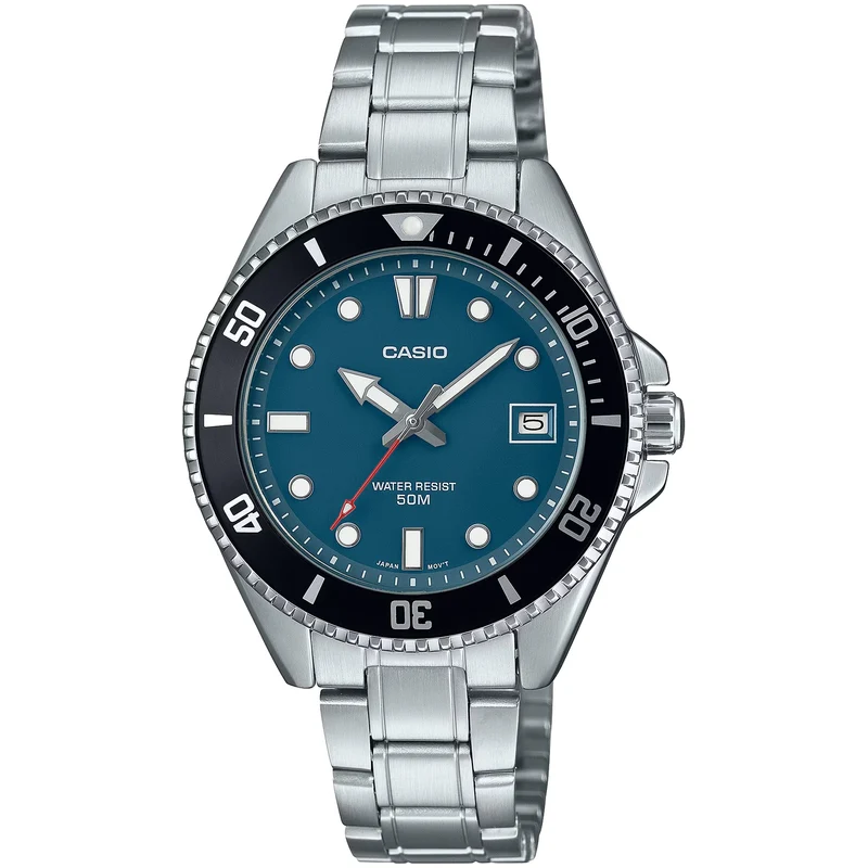 Montre Casio Homme MDV-10D-2A1 Quartz Analogique Argent Bleu