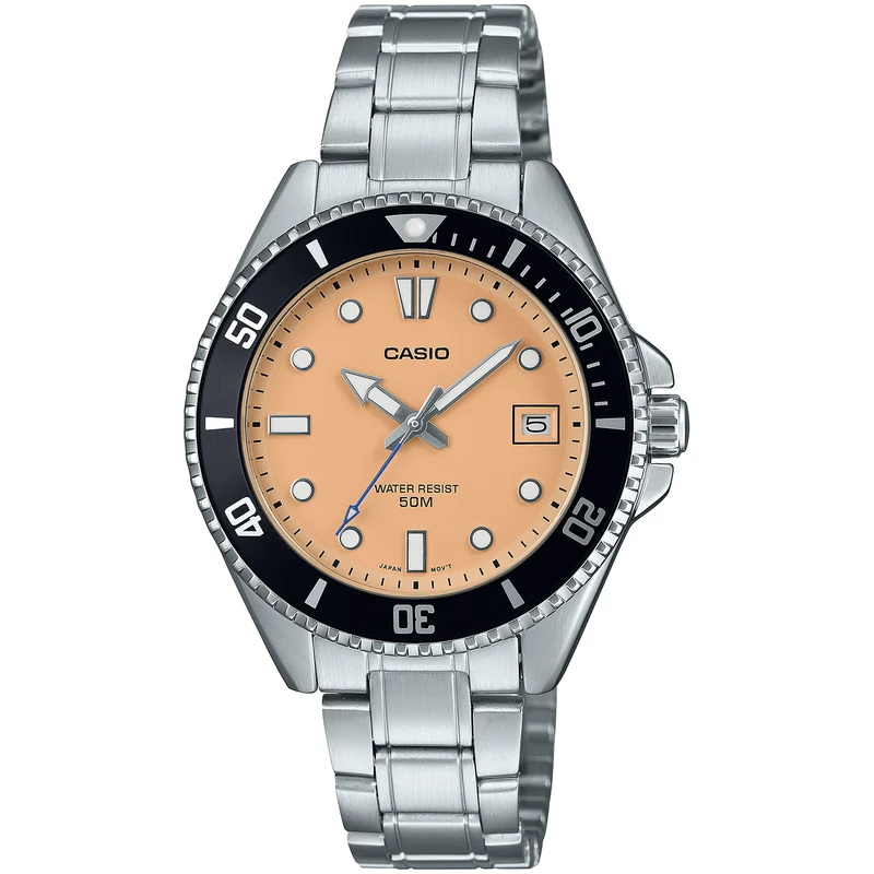 Montre Casio Homme MDV-10D-4A2 Quartz Analogique Argent Orange