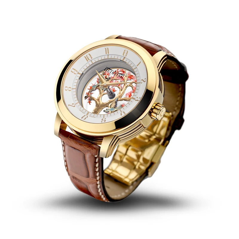 QUINTING Cherry Blossom, Gold Enameled