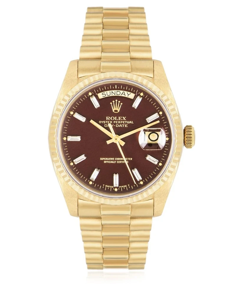 ROLEX RARE DAY-DATE NOS OXBLOOD STELLA DIAL 18038