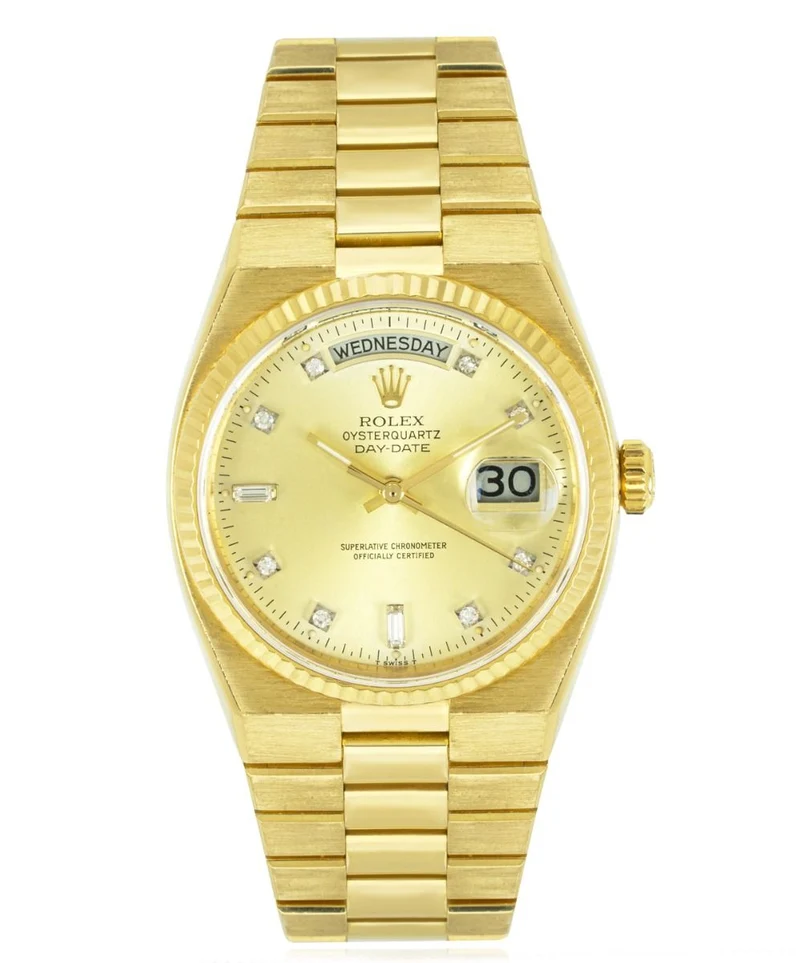 ROLEX OYSTERQUARTZ DAY-DATE DIAMOND DIAL 19018