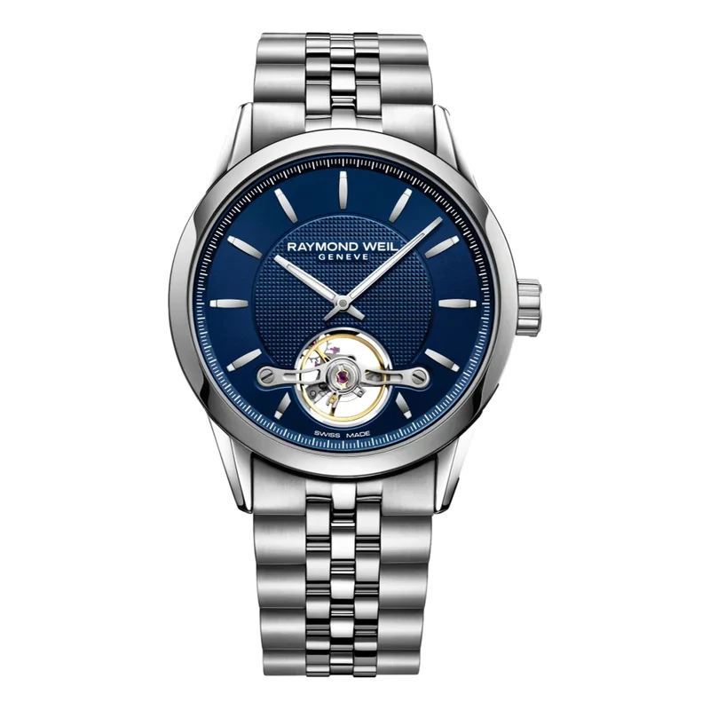 Raymond Weil Freelancer Open Aperture Blue Dial Reference 2780-ST-50001
