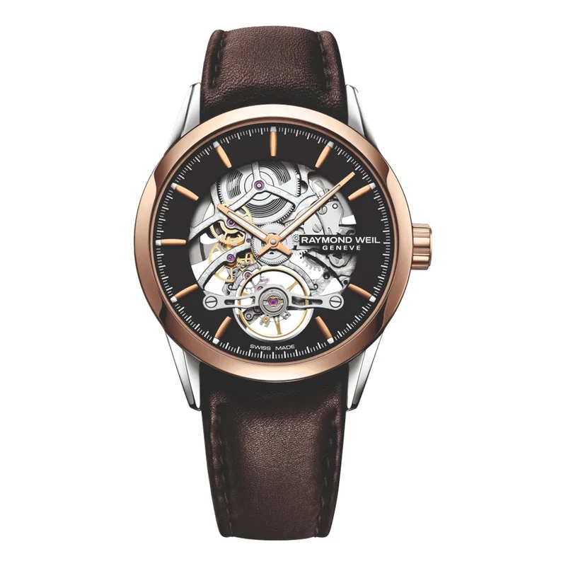 Raymond Weil Freelancer Skeleton - Rose Gold Bezel Reference 2785-SC5-20001
