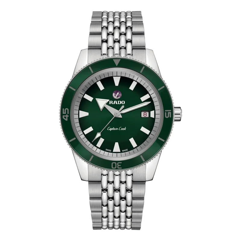 Rado Captain Cook Automatic Green Dial Beads of Rice Bracelet Reference R32505313