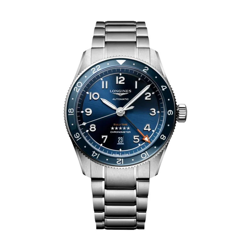 Longines Spirit Zulu Time Blue Dial on Bracelet