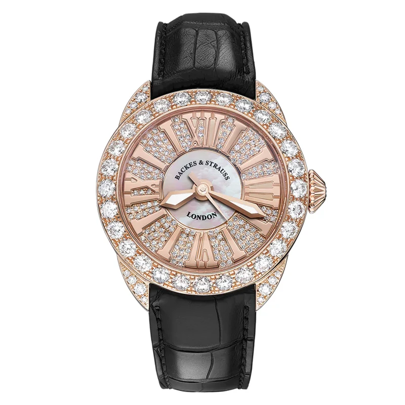37 Rose Gold - 1 Row Diamond Case Model Ref : PC.37.MA.D1R.RG.DEXT.BLR