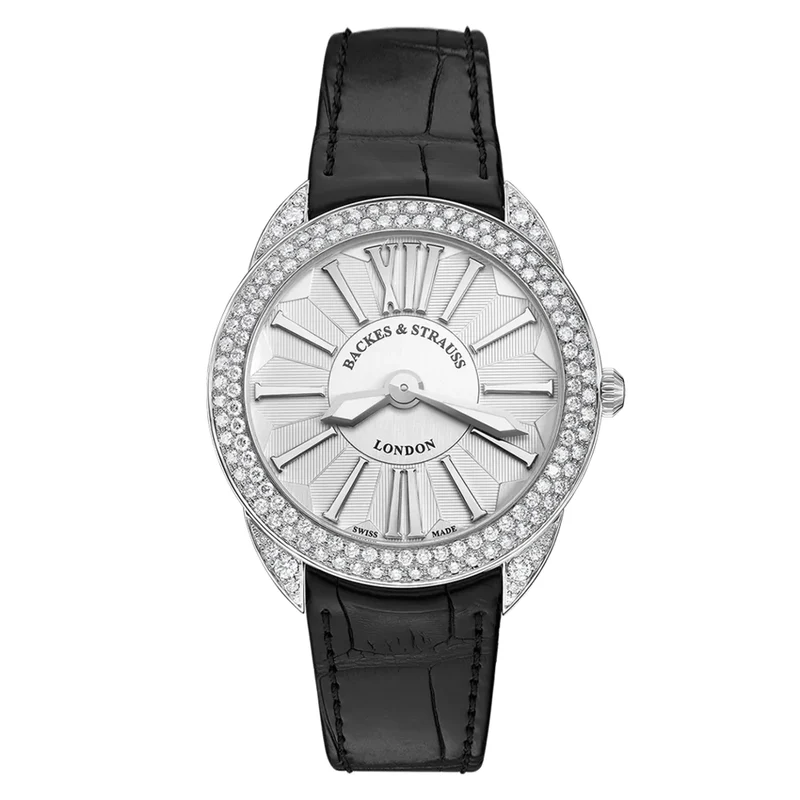 BACKES & STRAUSS Piccadilly Renaissance 33 White Gold 2 Rows Diamonds Model Ref : PC.33.MM.D2R#WG.WWR
