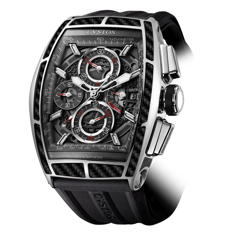 CVSTOS Challenge Chrono II Stanless Steel & Carbon Model Ref : CV13002CHNCHAC0000CA001