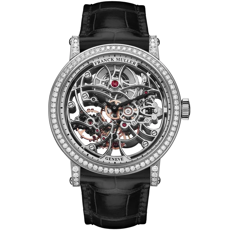 FRANCK MULLER Round Skeleton Stainless Steel & Diamond Case Model Ref : 7042 B S6 SQT D (AC