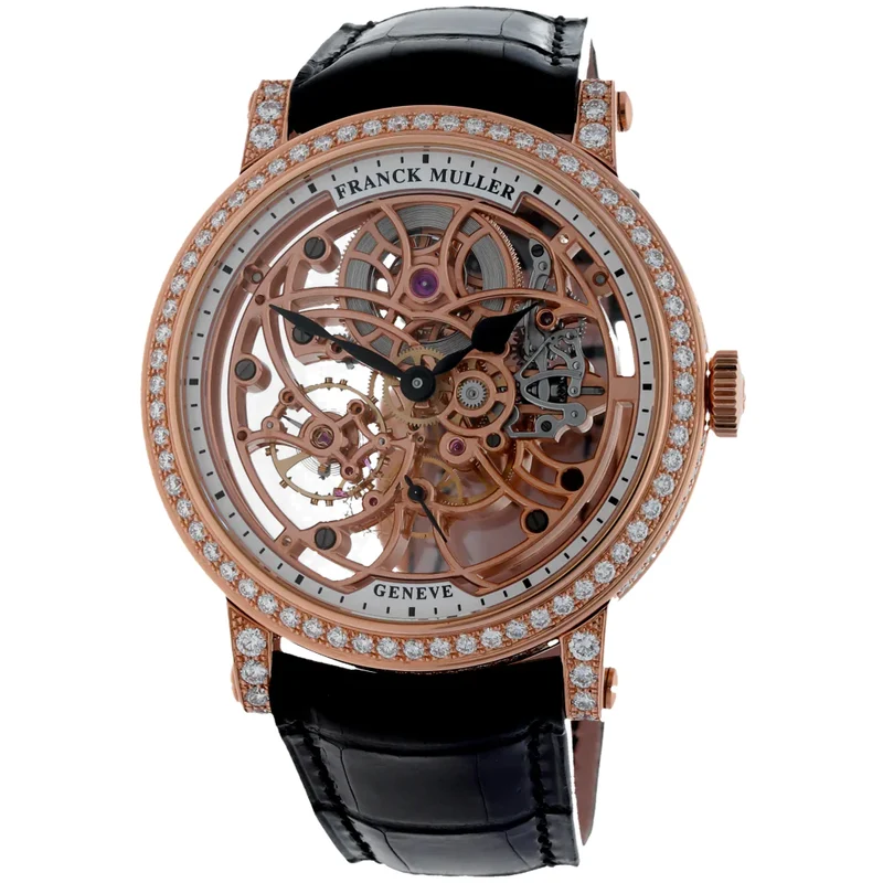 FRANCK MULLER Round Skeleton Rose Gold & Diamond Case Model Ref : 7045 B S6 SQT D (5N