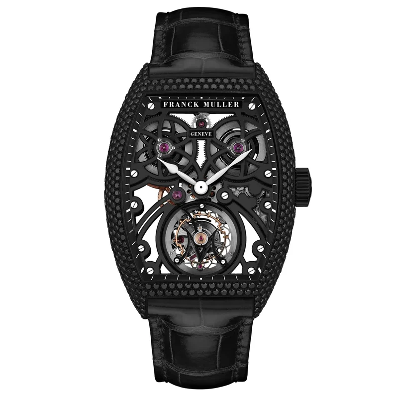 FRANCK MULLER Fast Tourbillon Skeleton Black Gold & Black Diamonds Model Ref : 8889 T F SQT BR NR D7 OG
