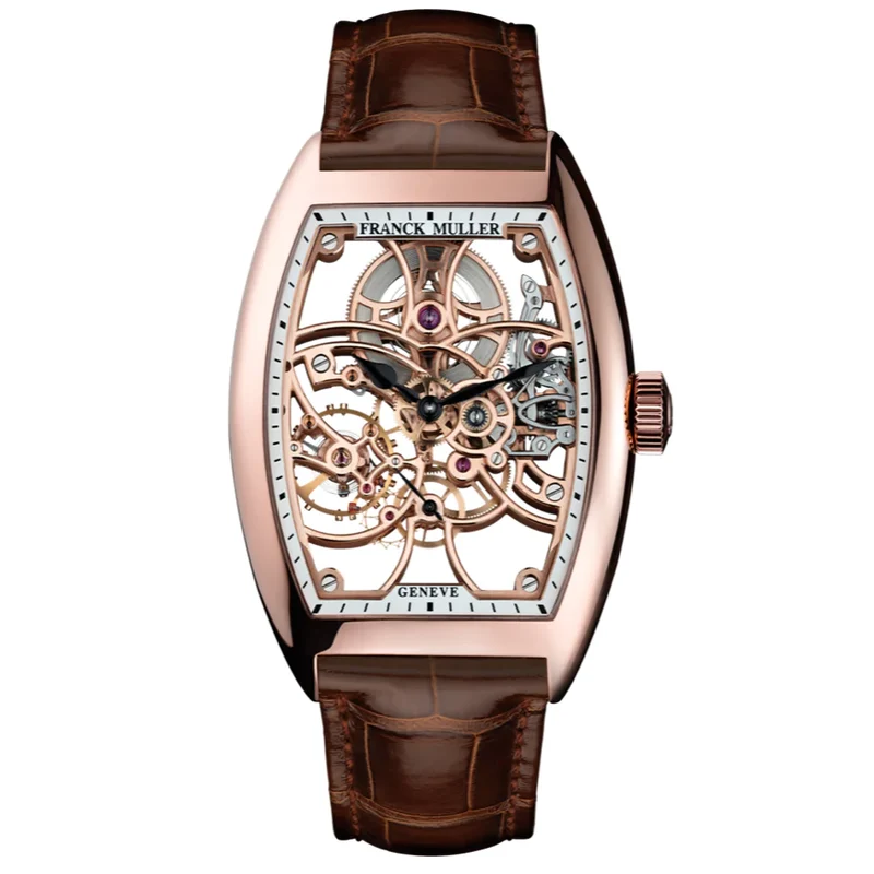 FRANCK MULLER Cintree Curvex Rose Gold Skeleton Model Ref : 9880 B S6 SQT (5N)