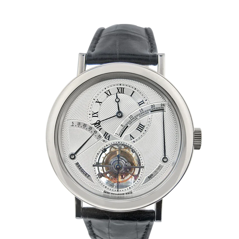 Breguet Reference 3657PT129V6, a platinum wristwatch with tourbillon, power reserve and 24 hour indicator, circa 2000's