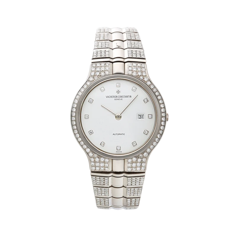 Vacheron Constantin Phidias Reference 18010, a white gold and diamond wristwatch with date, Circa 2000s