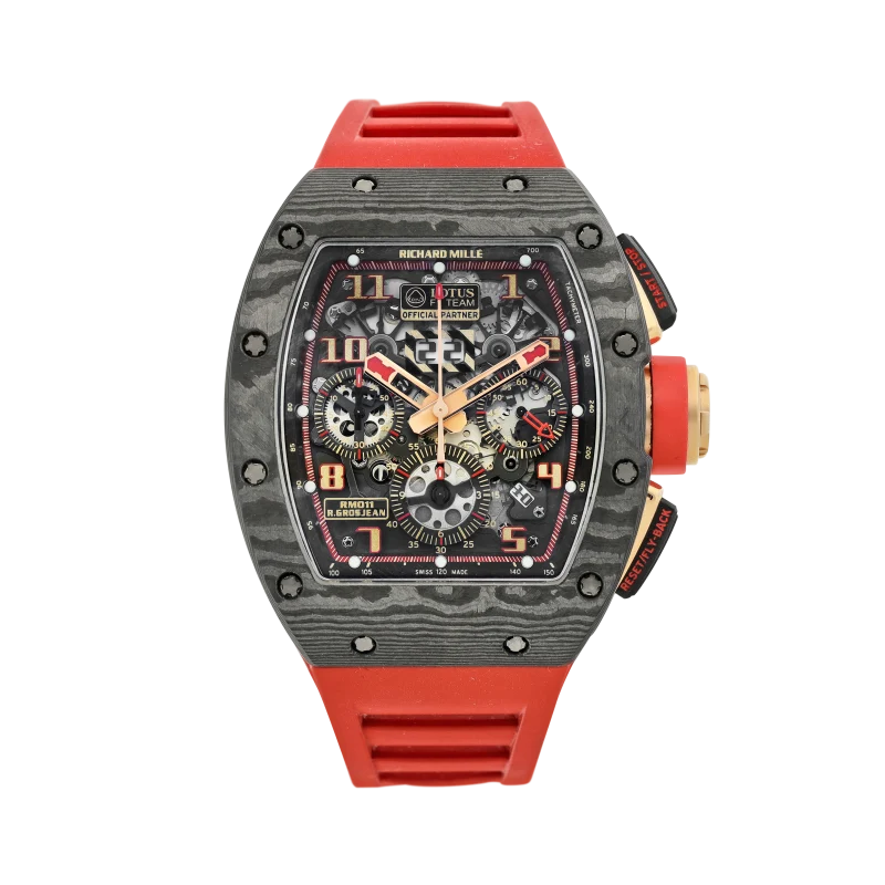 Richard Mille RM 011 Lotus F1 Team Romain Grosjean, a NTPT and rose gold automatic annual calendar wristwatch with flyback chronograph and countdown timer, Circa 2015