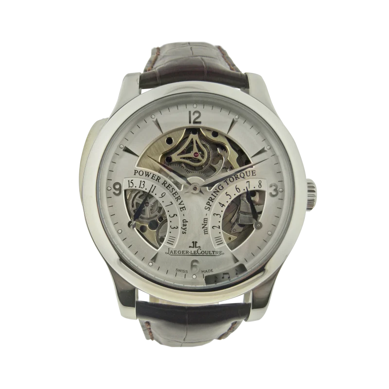 Jaeger-LeCoultre Master Reference Q1646420, a platinum mechanical minute repeating wristwatch with power reserve, Circa 2010